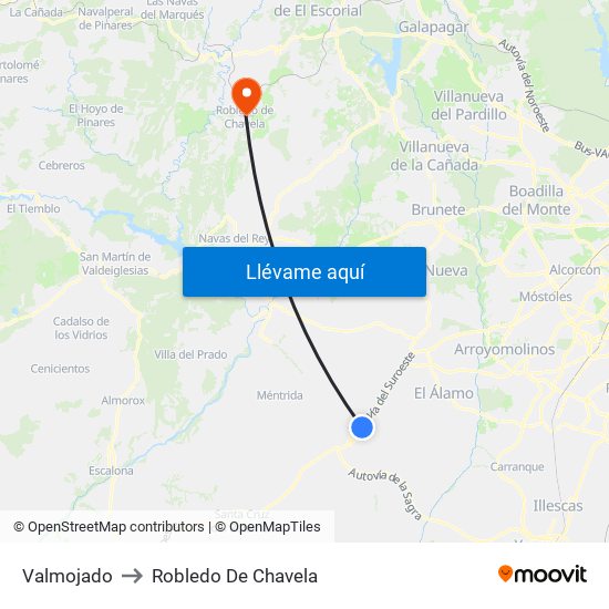 Valmojado to Robledo De Chavela map