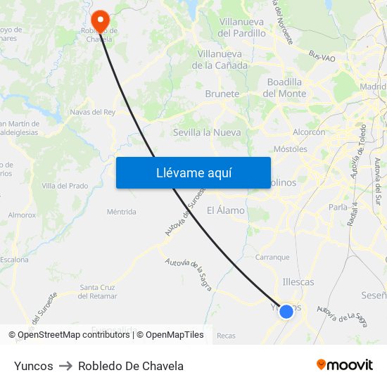 Yuncos to Robledo De Chavela map