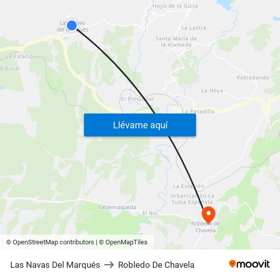 Las Navas Del Marqués to Robledo De Chavela map