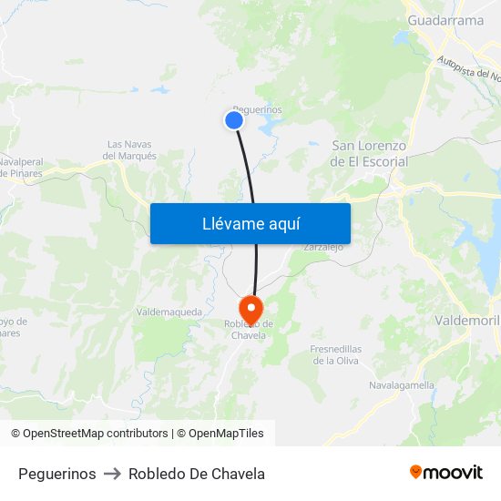 Peguerinos to Robledo De Chavela map