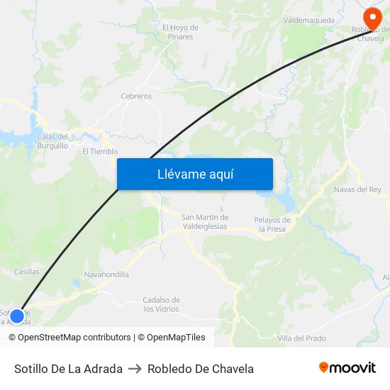 Sotillo De La Adrada to Robledo De Chavela map