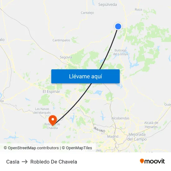 Casla to Robledo De Chavela map
