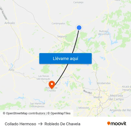 Collado Hermoso to Robledo De Chavela map