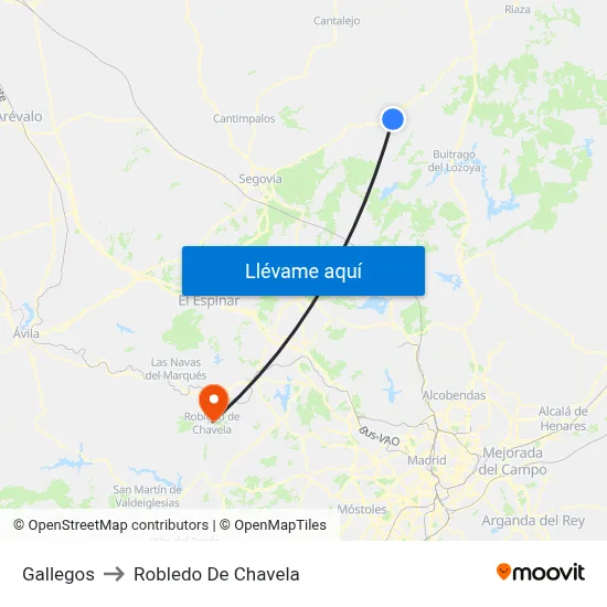 Gallegos to Robledo De Chavela map