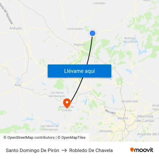 Santo Domingo De Pirón to Robledo De Chavela map