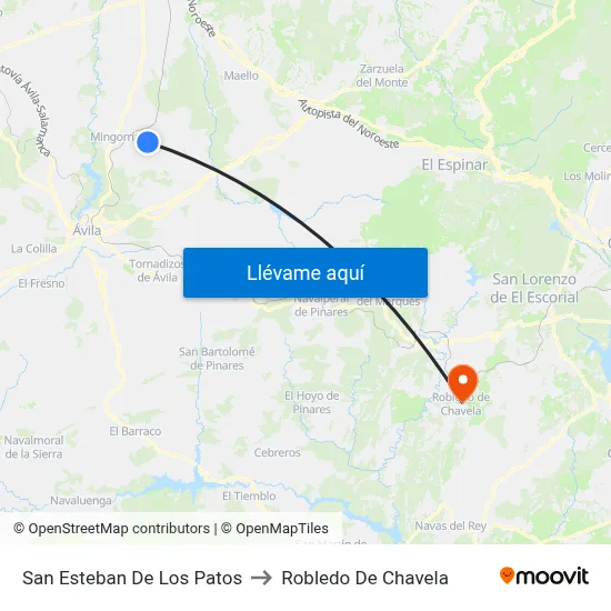 San Esteban De Los Patos to Robledo De Chavela map