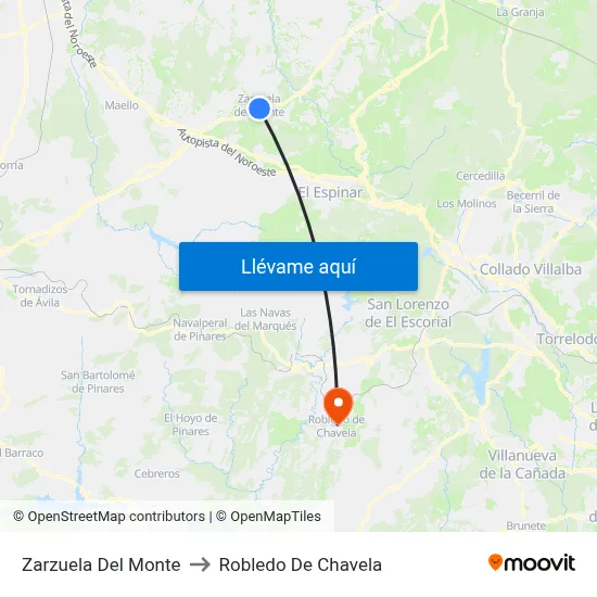 Zarzuela Del Monte to Robledo De Chavela map