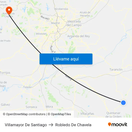 Villamayor De Santiago to Robledo De Chavela map