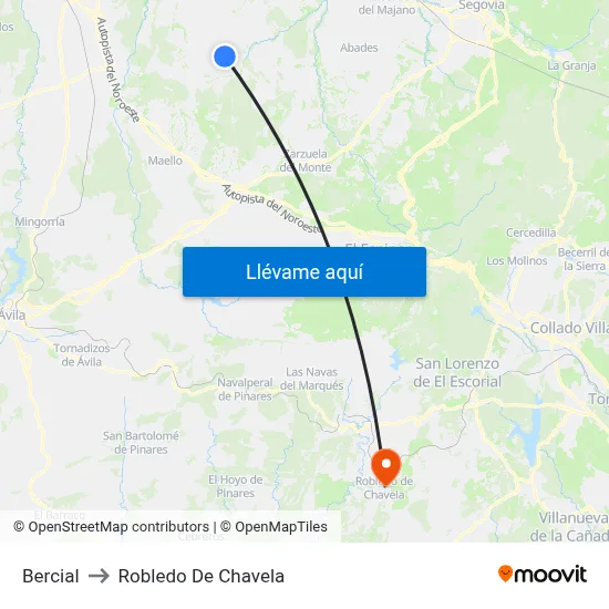 Bercial to Robledo De Chavela map