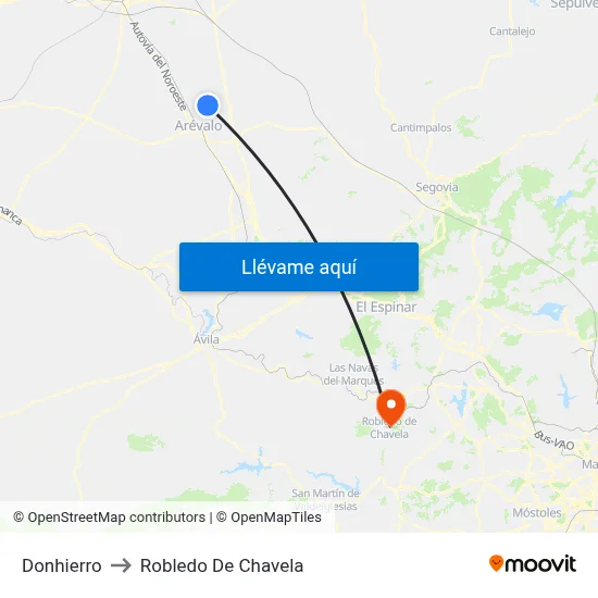 Donhierro to Robledo De Chavela map
