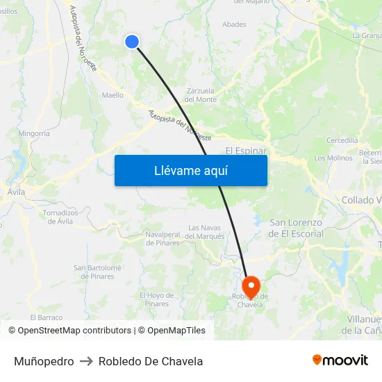 Muñopedro to Robledo De Chavela map
