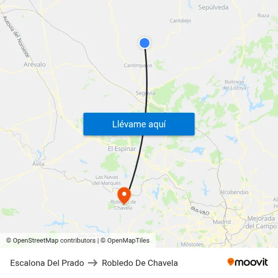 Escalona Del Prado to Robledo De Chavela map