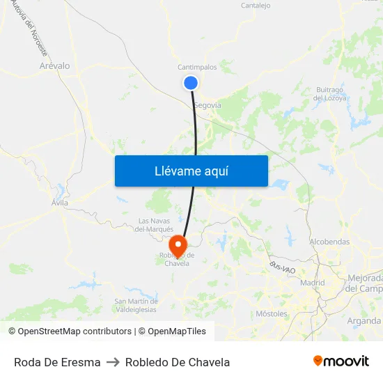 Roda De Eresma to Robledo De Chavela map
