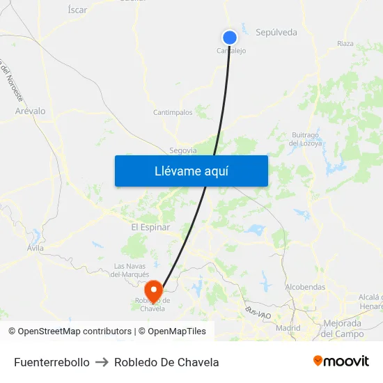 Fuenterrebollo to Robledo De Chavela map