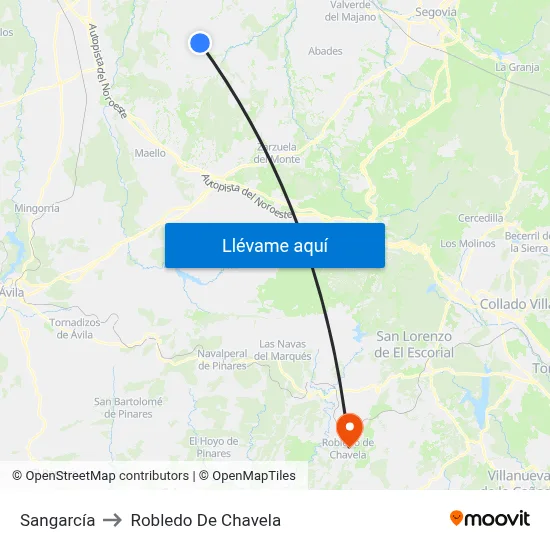 Sangarcía to Robledo De Chavela map