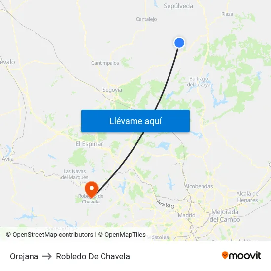 Orejana to Robledo De Chavela map