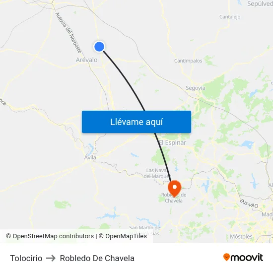 Tolocirio to Robledo De Chavela map