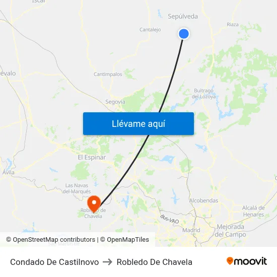 Condado De Castilnovo to Robledo De Chavela map