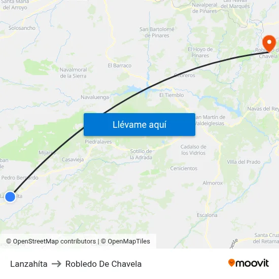 Lanzahíta to Robledo De Chavela map