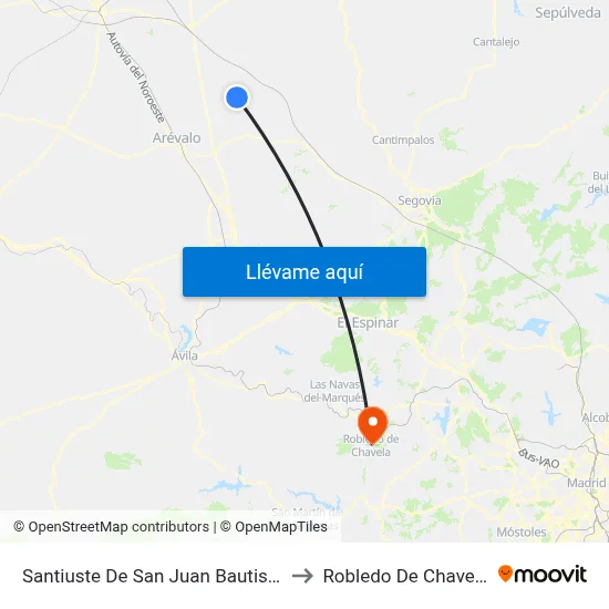 Santiuste De San Juan Bautista to Robledo De Chavela map