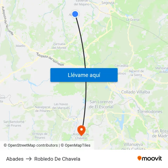 Abades to Robledo De Chavela map