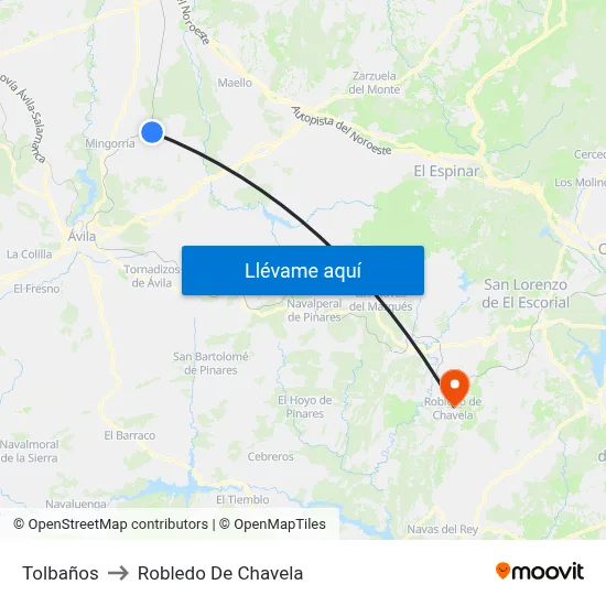 Tolbaños to Robledo De Chavela map