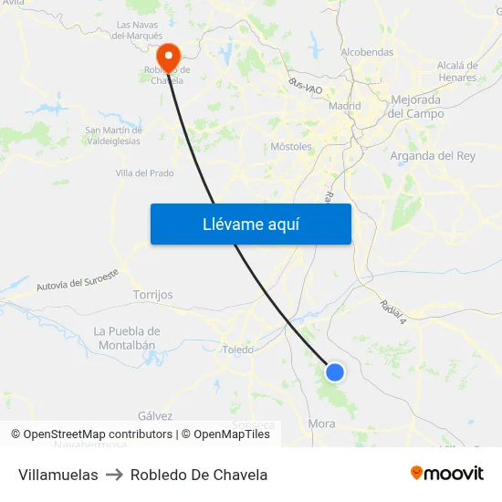 Villamuelas to Robledo De Chavela map