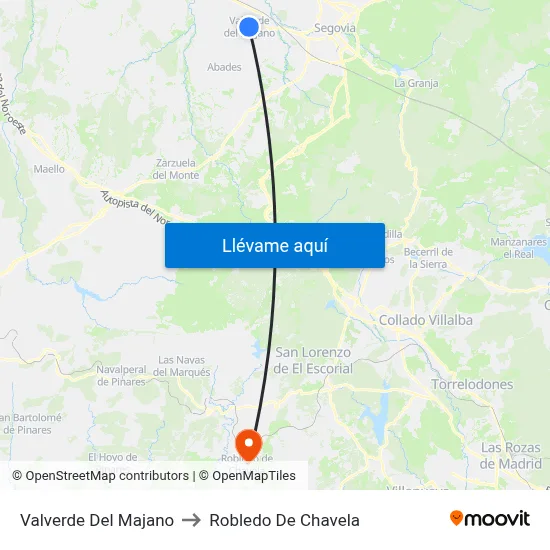 Valverde Del Majano to Robledo De Chavela map