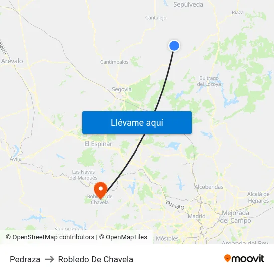 Pedraza to Robledo De Chavela map