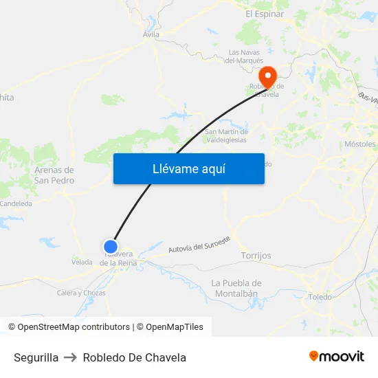 Segurilla to Robledo De Chavela map