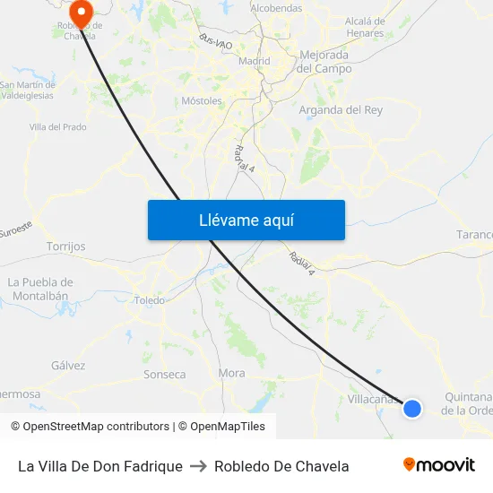 La Villa De Don Fadrique to Robledo De Chavela map