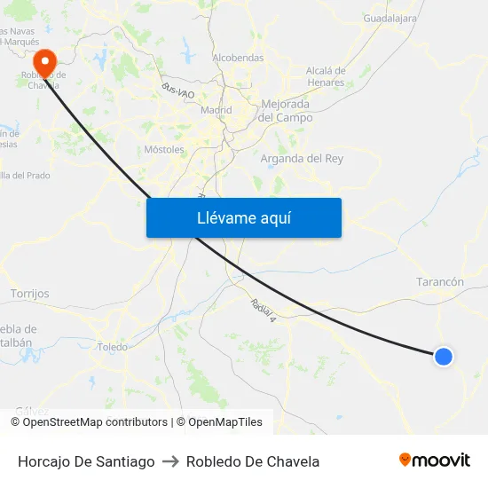 Horcajo De Santiago to Robledo De Chavela map