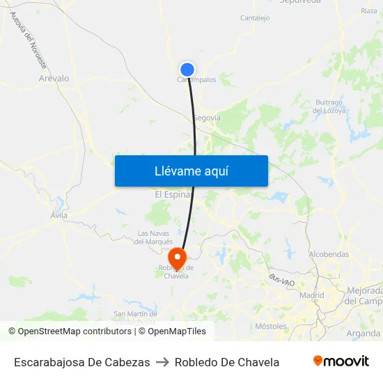 Escarabajosa De Cabezas to Robledo De Chavela map