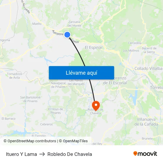 Ituero Y Lama to Robledo De Chavela map