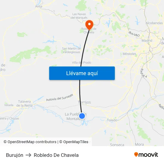 Burujón to Robledo De Chavela map