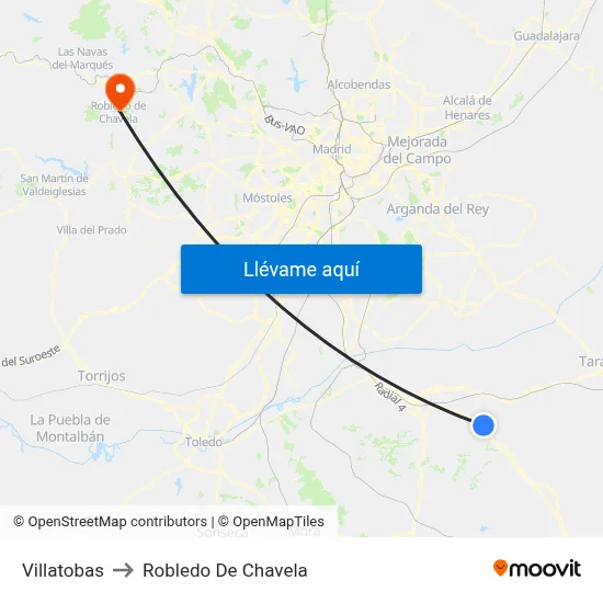 Villatobas to Robledo De Chavela map