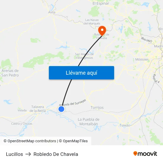 Lucillos to Robledo De Chavela map