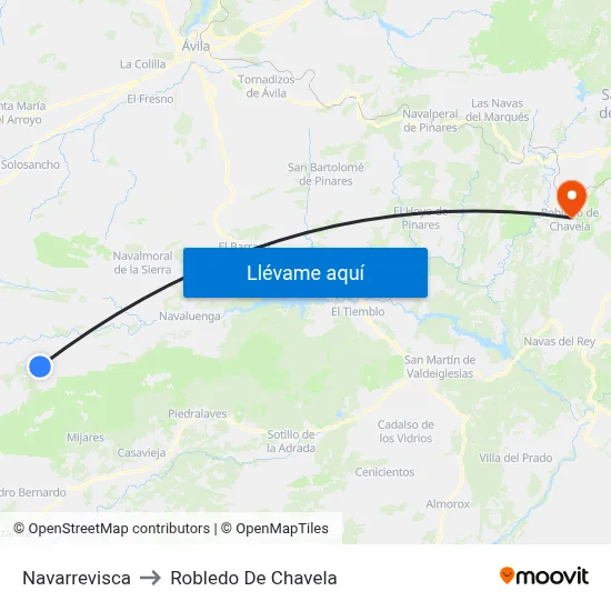 Navarrevisca to Robledo De Chavela map