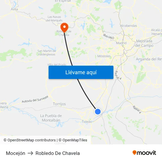 Mocejón to Robledo De Chavela map
