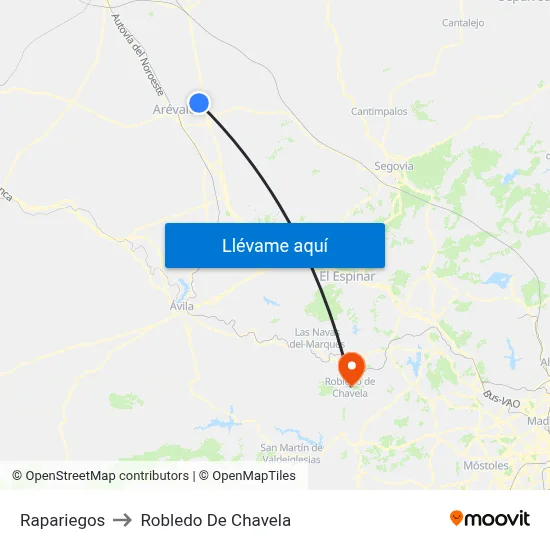 Rapariegos to Robledo De Chavela map