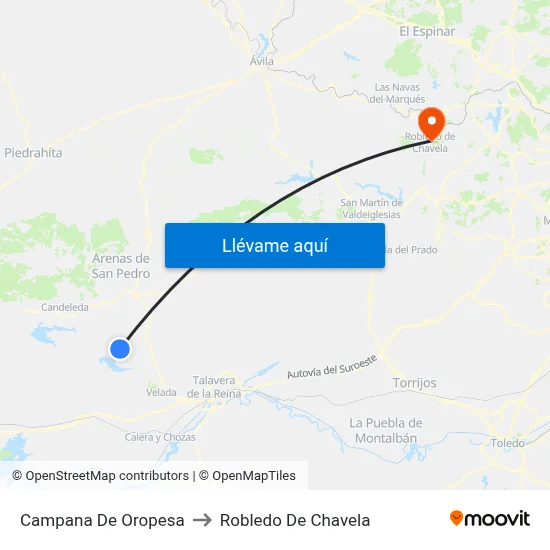 Campana De Oropesa to Robledo De Chavela map