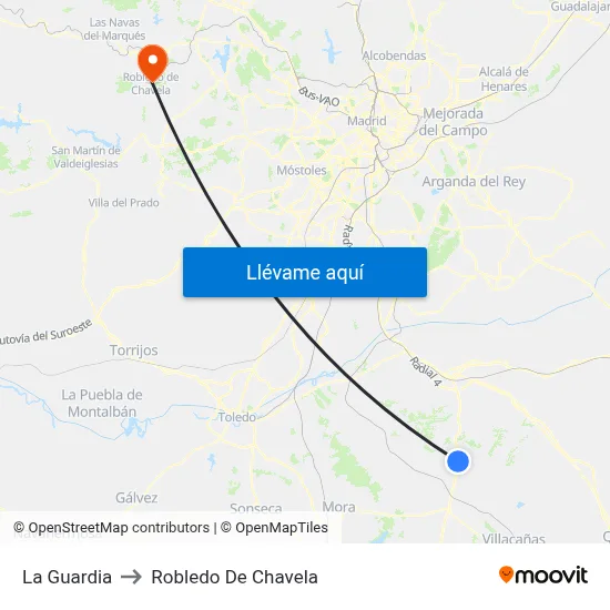 La Guardia to Robledo De Chavela map