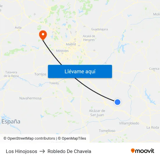 Los Hinojosos to Robledo De Chavela map
