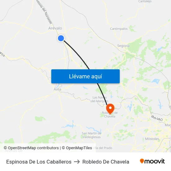 Espinosa De Los Caballeros to Robledo De Chavela map