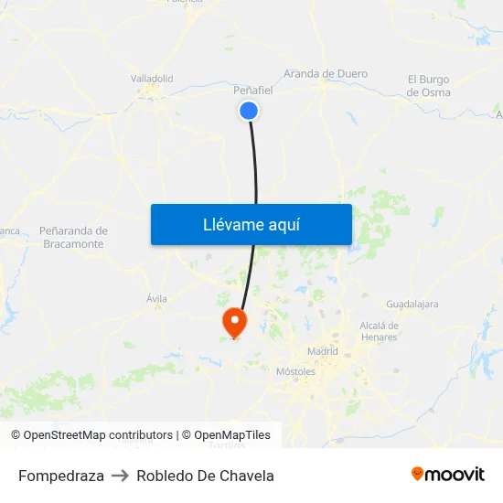 Fompedraza to Robledo De Chavela map