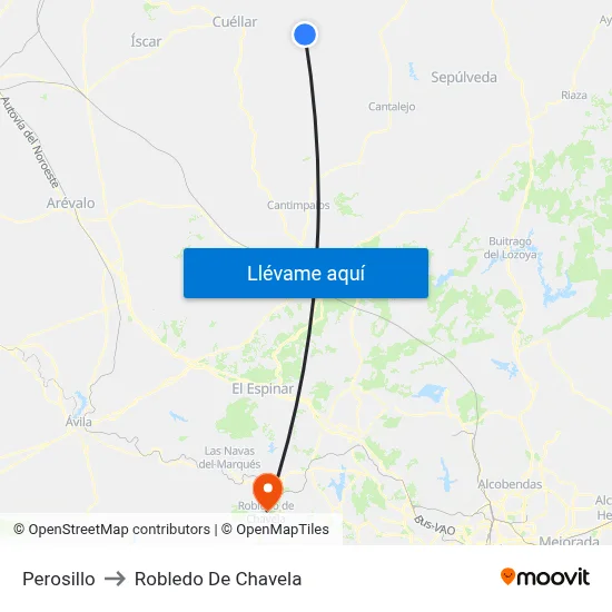 Perosillo to Robledo De Chavela map