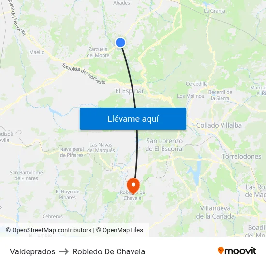 Valdeprados to Robledo De Chavela map