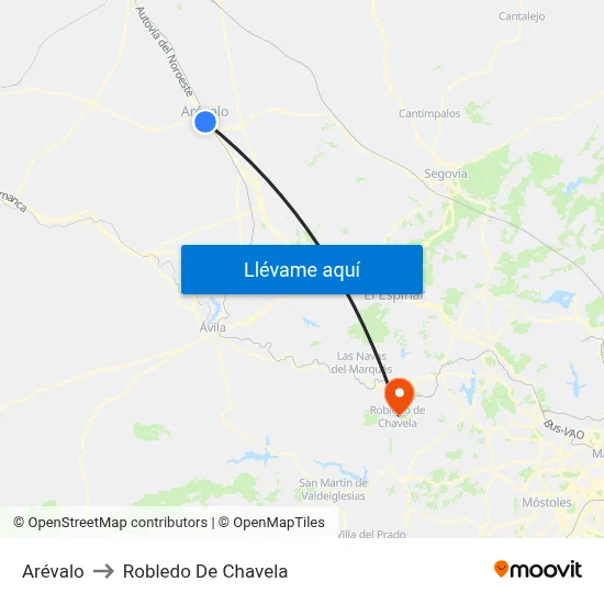 Arévalo to Robledo De Chavela map