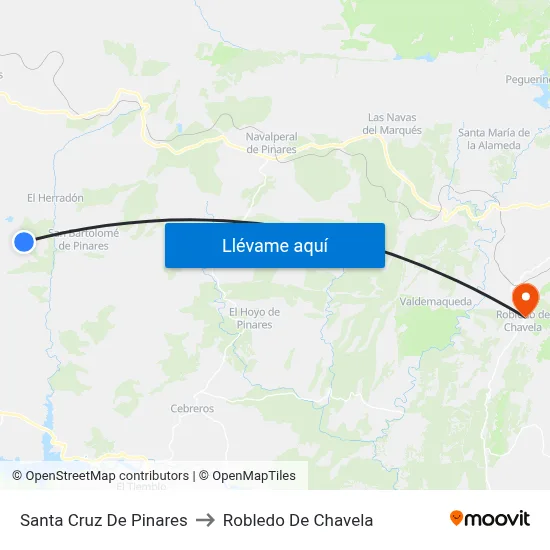 Santa Cruz De Pinares to Robledo De Chavela map