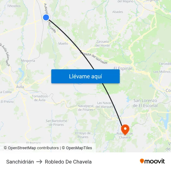 Sanchidrián to Robledo De Chavela map